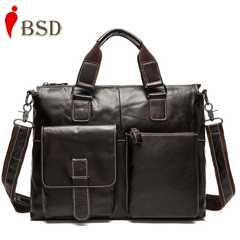 2016 Men messenger bags genuine leather bag men briefcase fashion designer handbags high quality famous brand business men bag