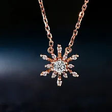 18 K Золото алмаз ожерелье с подвеской «Снежинка» очаровательные изысканные украшения Дизайн Лучшая цена для свадьбы