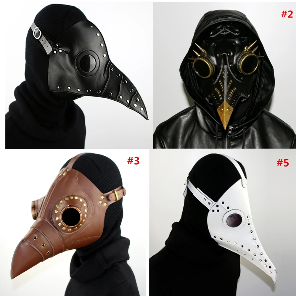 

Hand Made PU Leather Plague Doctor Death Mask Bird Beak Spike Steampunk Steam Punk Gothic Halloween LARP Cosplay Adult Toys