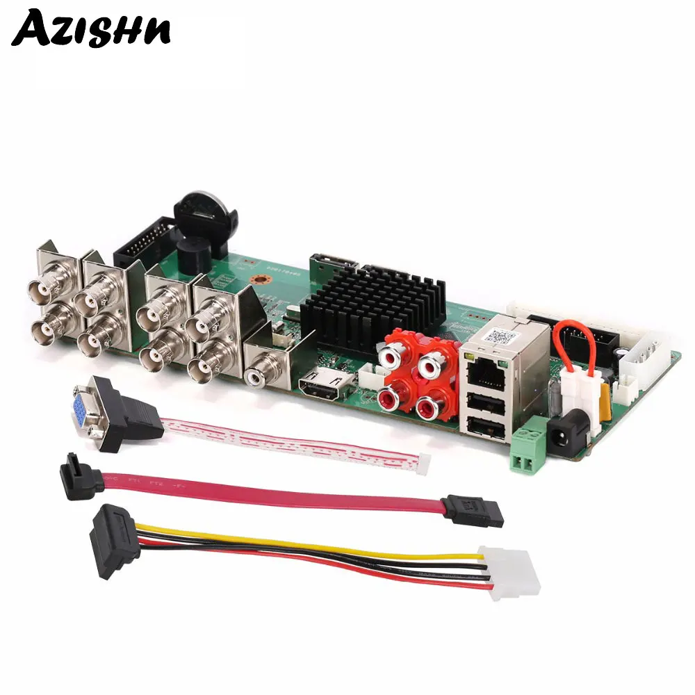 AZISHN 5 в 1 гибридный/AHD/TVI/CVI/CVBS/IP AHD DVR HD 8CH 1080 P видеонаблюдения Мини совета ONVIF H.264 NVR VGA