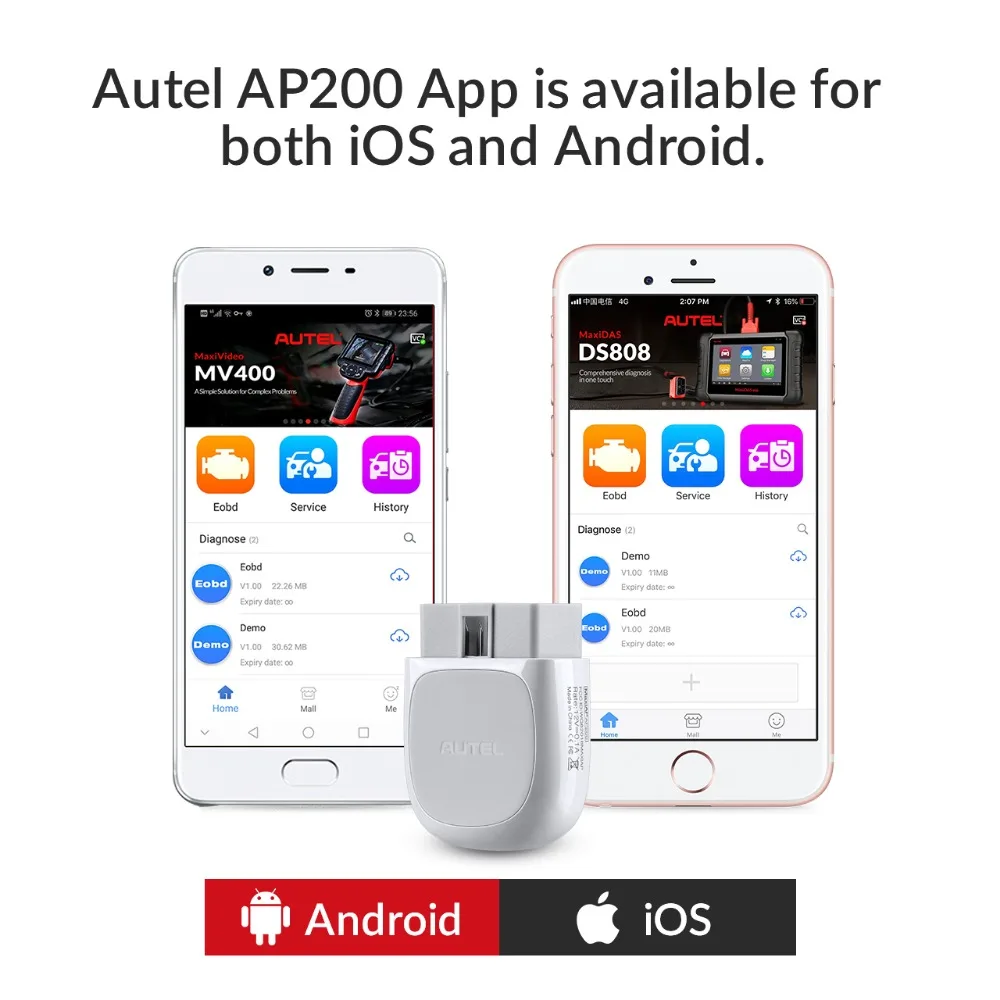 Autel AP200 Bluetooth OBD2 сканер кода считыватель с полной системой диагностики AutoVIN TPMS IMMO
