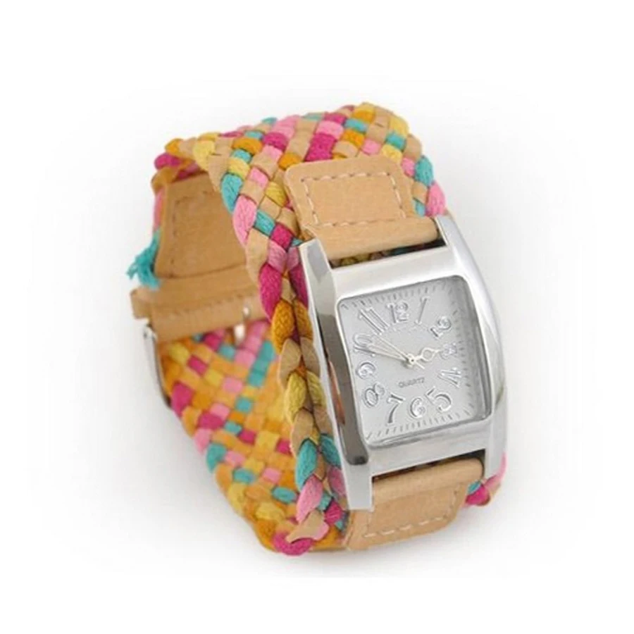 Shsby богемные разноцветные тканые женские часы кварцевые часы женские нарядные Часы Дамские модные Подарочные Наручные часы