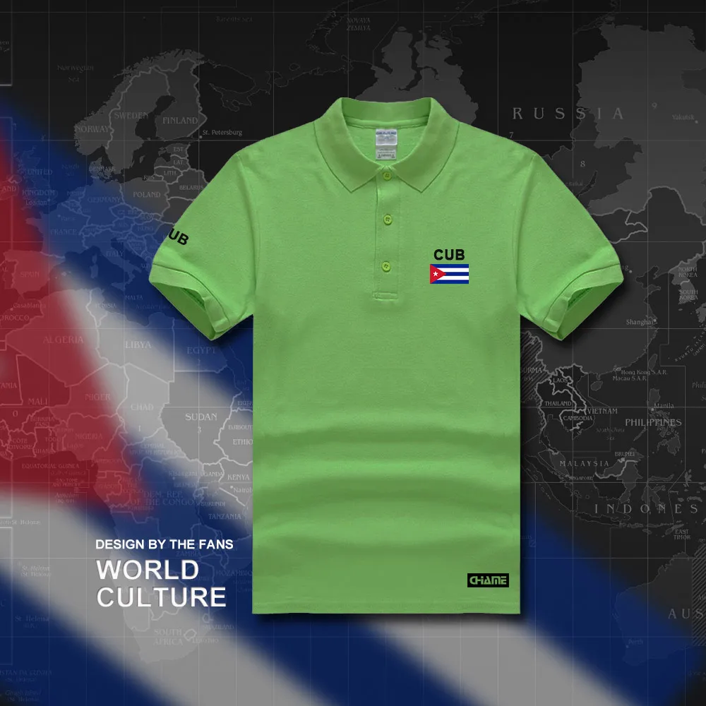 Кубинские мужские рубашки поло с коротким рукавом, белые, брендовые, с принтом для страны, хлопок, Национальный флаг, новая мода, повседневные, CU CUB
