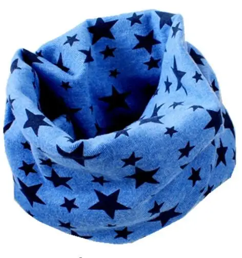 dark blue star Новинка; сезон осень-зима; шарф из хлопка для девочек; Детский шарф; нагрудный шарф для мальчиков и девочек с круглым кольцом; милый детский шарф с воротником; Bufandas - Цвет: dark blue star