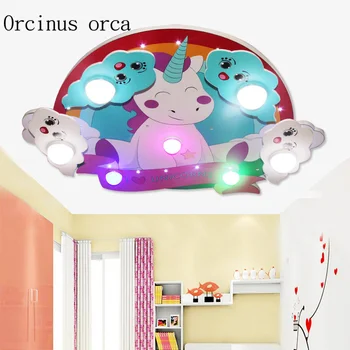 

Cartoon creativity pony ceiling lamp children's room boy girl baby bedroom warm eye protection LED ceiling lamp free shipping