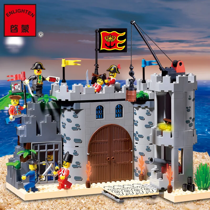 

ENLIGHTEN 310 Pirates of the Caribbean Robbery Barracks Corsair  DIY Assemble Model Building Blocks Minifigures Kids Toys Gift