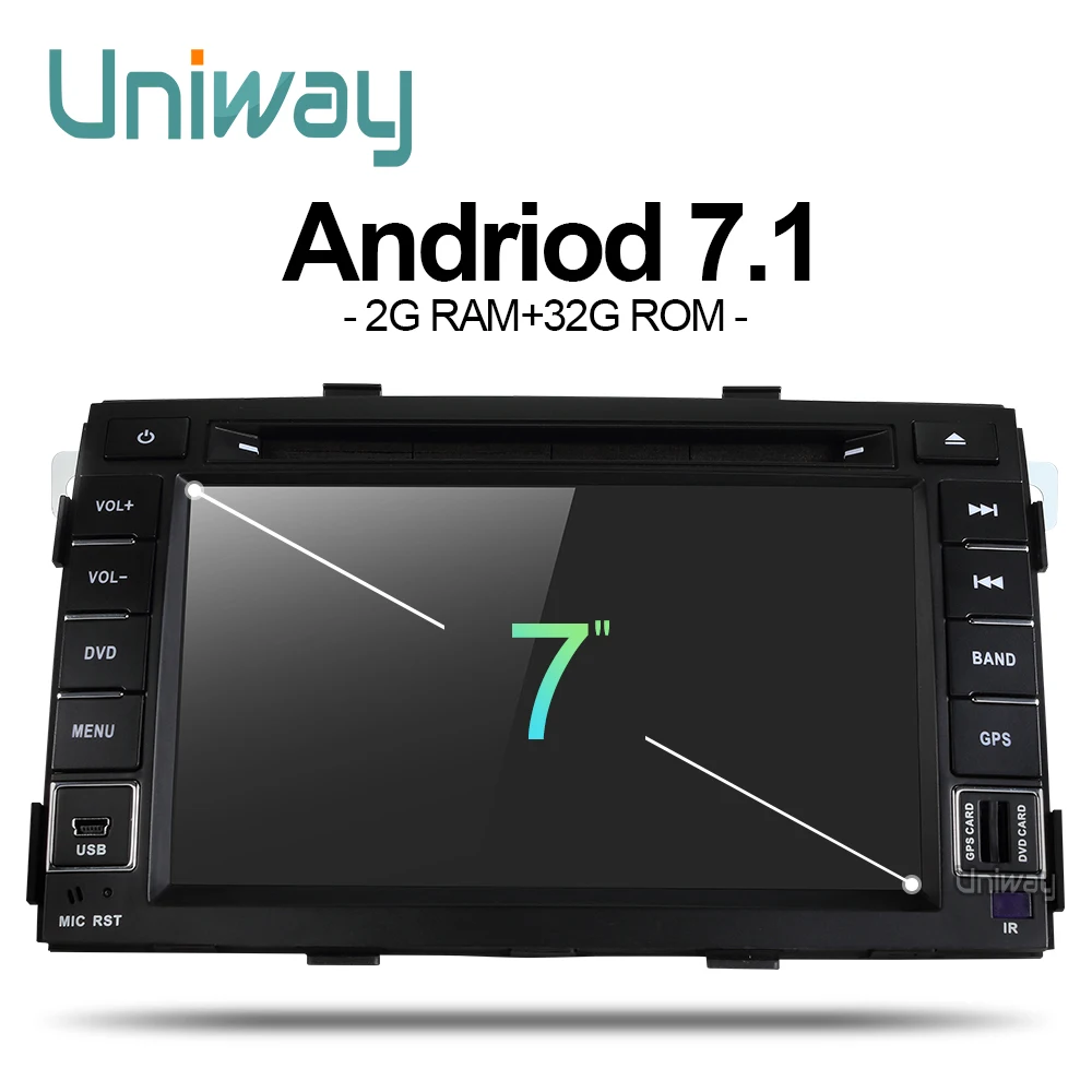 Цена Uniway ZLSLT7071 2G + 32G android 7,1 автомобильный dvd для kia sorento 2009 2010 2011 2012 2 din in dash автомобильный стерео font b gps b font nagavition головное устройство