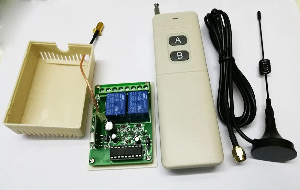 

New 3000M DC12V 2CH RF Wireless Remote Control Switch System Transmitters and Receiver With Antenna For Applicance Garage Door