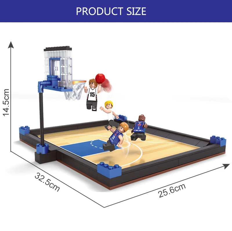 AUSINI баскетбольная площадка модель строительные блоки спортивная площадка игрушки для детей плеер мини-кубики числа "сделай сам" для детей игрушки