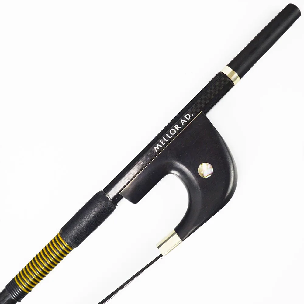 

Black Horse Hair Textured Carbon Fiber German Double Bass Bow Loud and Wild Tone Easier Rosin MELLOR Advanced Level A2G