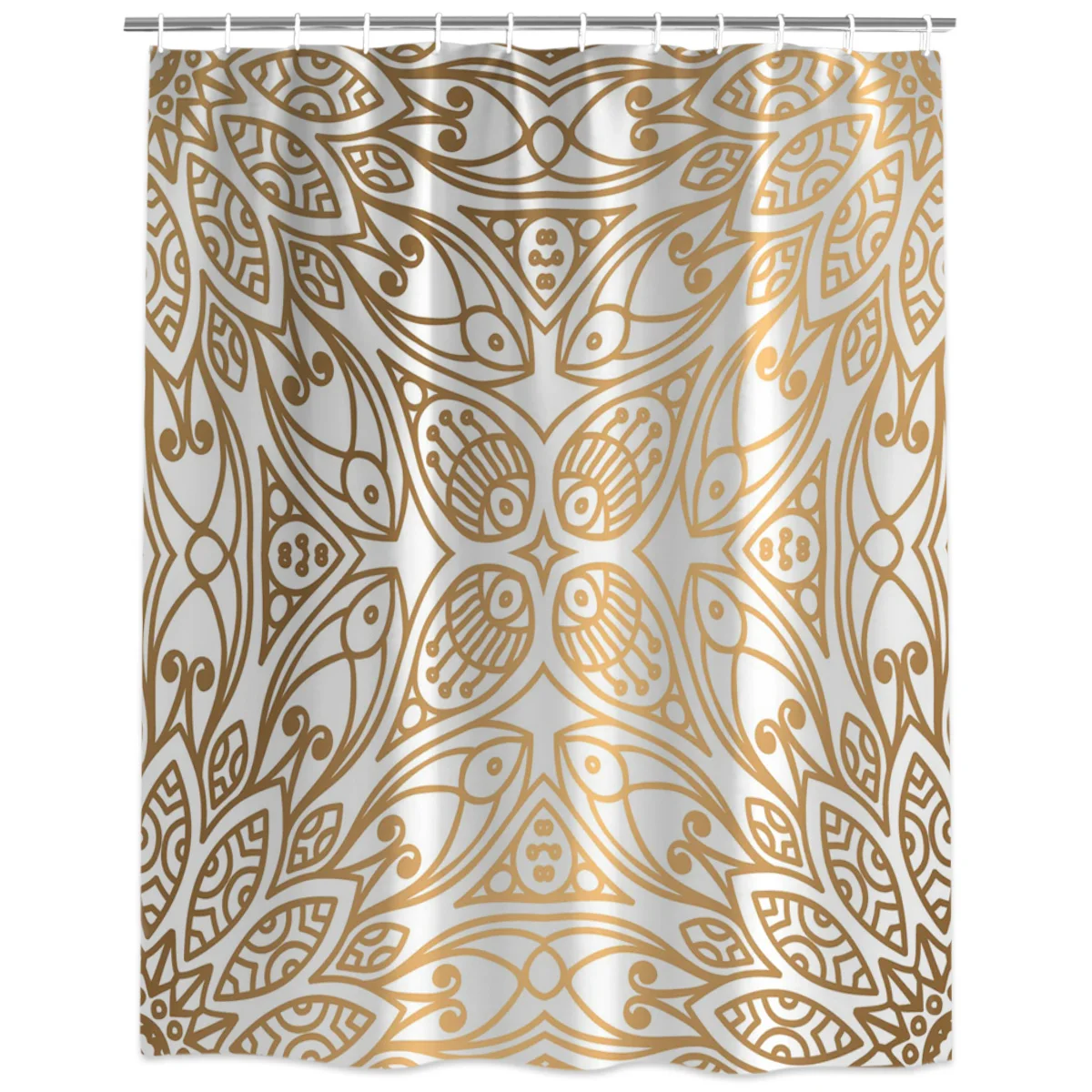 

Gold Moroccan Pattern Shower Curtain Custom Curtain For Bathroom Waterproof Polyester