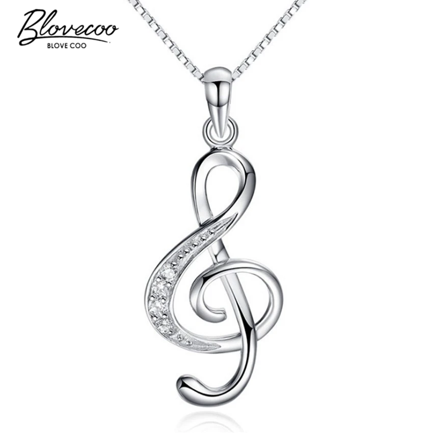 

New Lady fashion pendant necklace love the rhythm of the notes delicate openwork silver crystal jewelry products