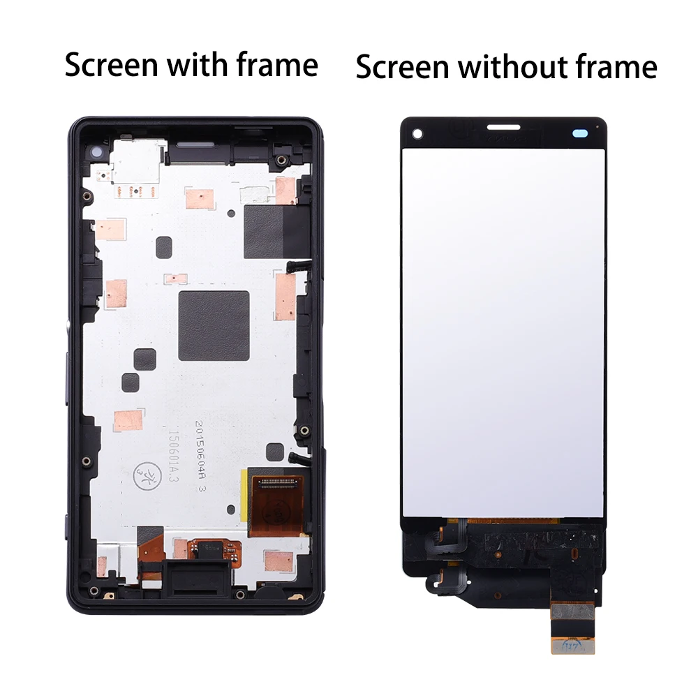 Дешево Сенсорный экран для sony Xperia Z3 compact D5803 D5833 ЖК дисплей дигитайзер сенсор стеклянная панель Xperia Z3 mini в сборе с рамкой