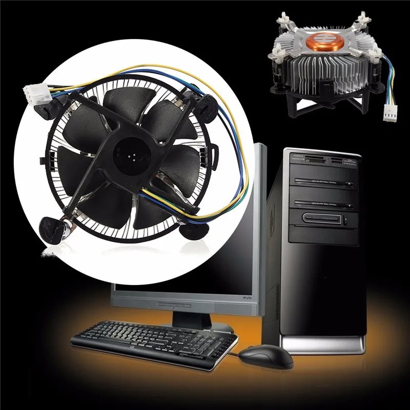 LEORY PC кулер процессора вентилятор охлаждения радиатора для Intel Core 2 LGA разъем 775 до 3,8 г E97375-001 4Pin 12 В