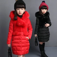 Children’s clothing girl child wadded jacket 2016 winter cotton-padded jacket medium-long thickening cotton-padded high quality