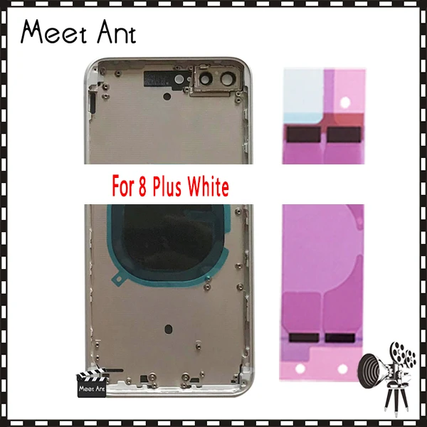 AAA высокое качество задняя крышка для iphone 8 8G/8 Plus 8 Plus/X Корпус Крышка батарея задняя дверь шасси средняя рамка - Цвет: 8Plus White