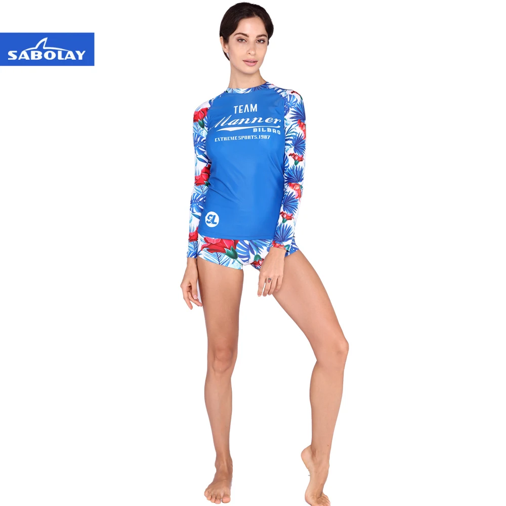 SABOLAY rashguard uv shirt swimming suit women in 2016 long sleeve
