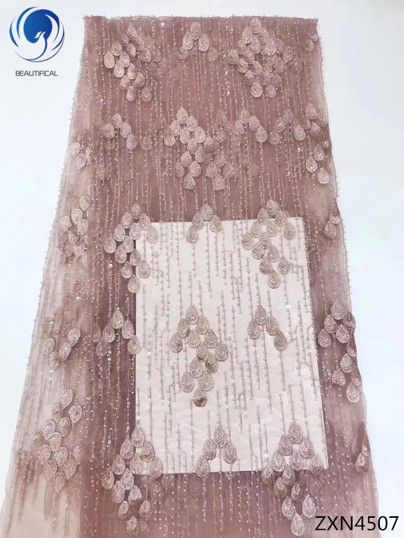 

BEAUTIFICAL lace dress fabric african lace fabrics nigerian lace fabric 2018 with sequins best products quality 5yards/lot ZXN45