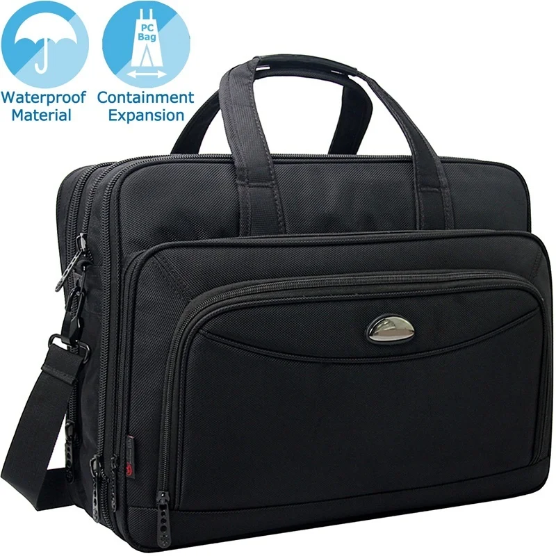 

Computer Laptop Bag Multilayer Thick Nylon Cloth Briefcase Large Capacity Business Portable Shoulder Messenger Bag