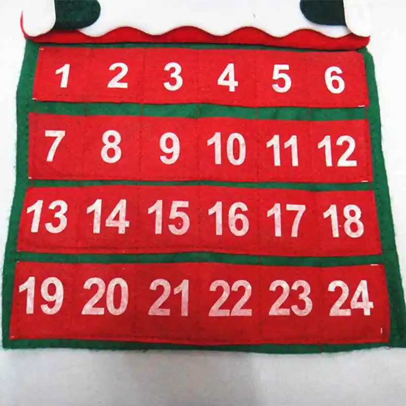 Рождественские календари Санта-Клауса, настенные украшения, ткань, Рождественский календарь обратного отсчета, рождественские украшения, горячая распродажа