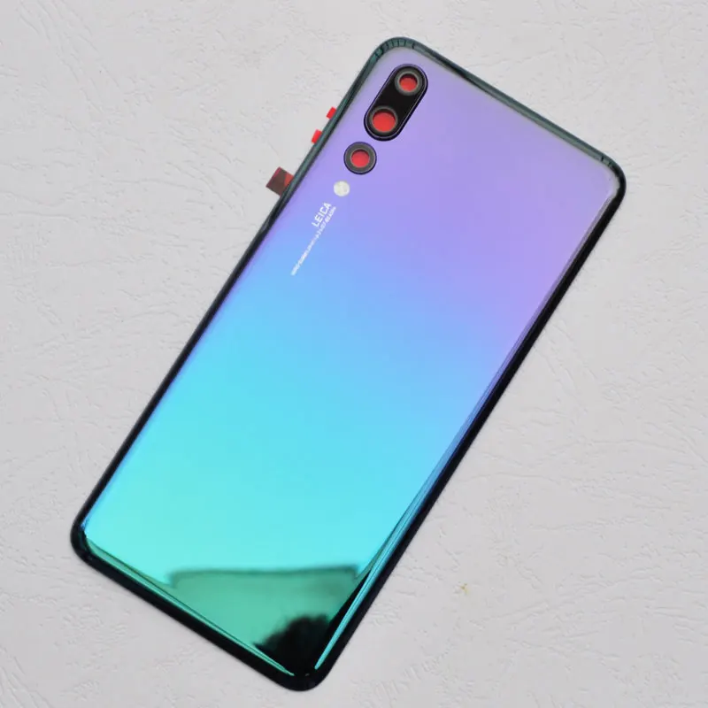 BINYEAE, 3D стеклянный чехол для батареи huawei P20 Pro, задний Чехол с объективом для камеры+ логотип+ клей - Цвет: aurora blue