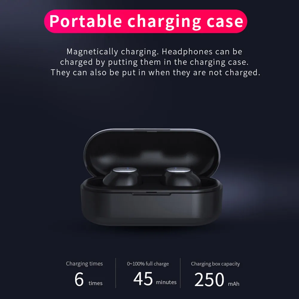Mini Bluetooth 5.0 Earphone Wireless bluetooth subwoofer Stereo earphones Sports headset Support Automatic pairing Smart Phones