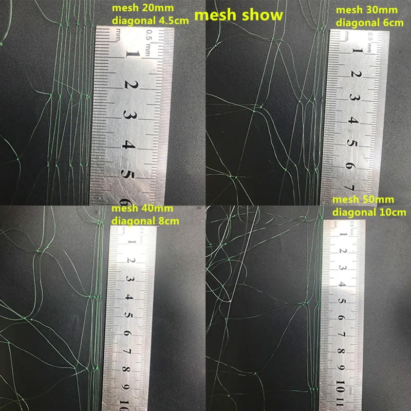 depth 1.5m-2m length 40m monofilament nylon net  3layer grid gill net fishing network pesca visnet fishing Accessories outdoor
