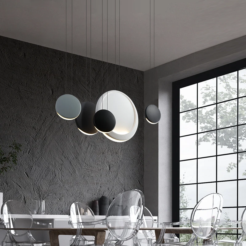 

Nordic Round Macaron LED Chandelier Lighting Kitchen Fixtures Loft Bedroom Living Room LED Pendant Lamp Interior Decor Luminaire