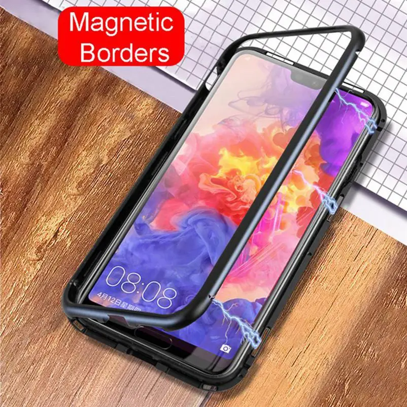 Роскошный металлический чехол Reaoom с магнитной адсорбцией для Huawei P20 Pro Задняя