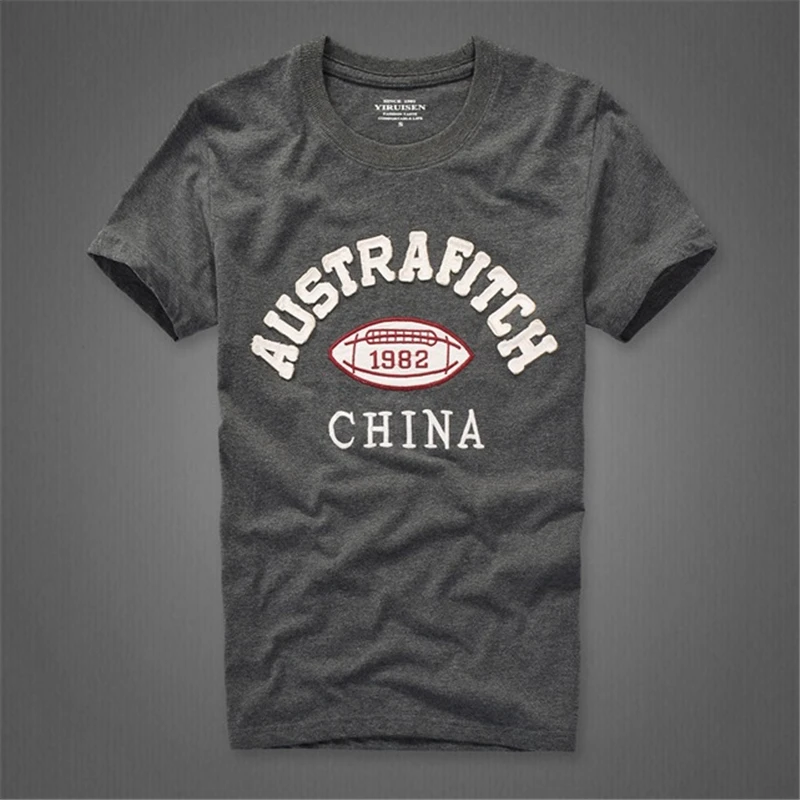 Camiseta футболка из хлопка с круглым вырезом и надписью Мужская брендовая