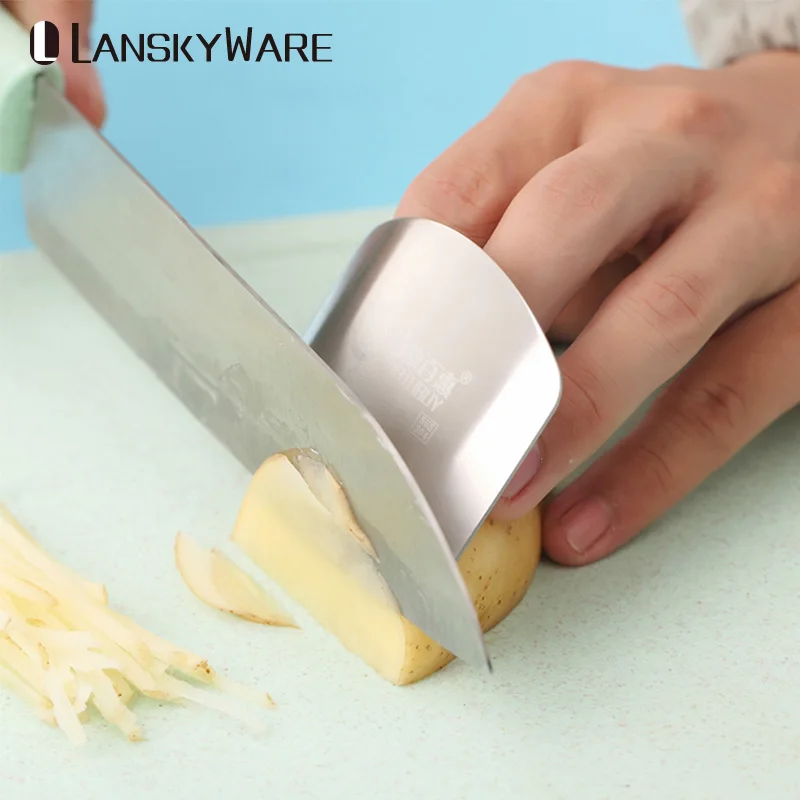 

Creative 304 Stainless Steel Finger Protector Kitchen Hand Finger Guard Knife Cutting Finger Protection Kitchen Gadgets Tools