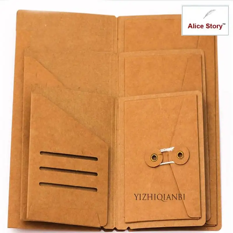 Buy Kraft paper Envelope Folder card holder L M S for Traveler's Notebook