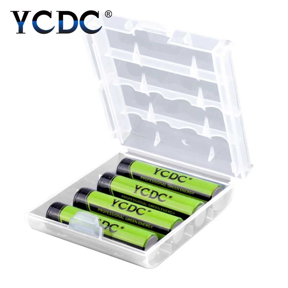 YCDC мобильный телефон 4 шт./кор. 1,2 V 2000mAh NI-MH AA Перезаряжаемые Батарея+ 4 шт. никель-металл-гидридного 1000 мАч батарейки ААА с ячейками держать Чехол Коробка