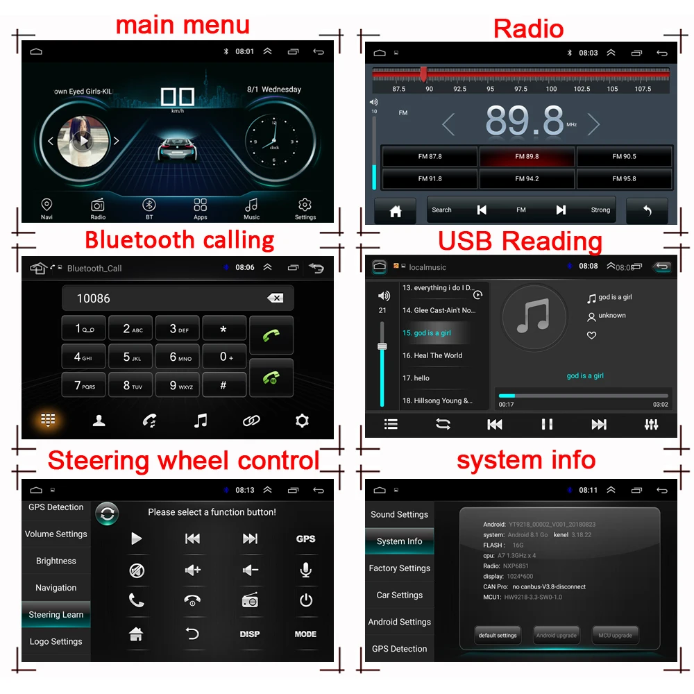 Best HACTIVOL 9" 1024*600 2 din android 8.1 car radio stereo for Tiggo 3 2016 car DVD player gps navi Wifi bluetooth car accessories 21