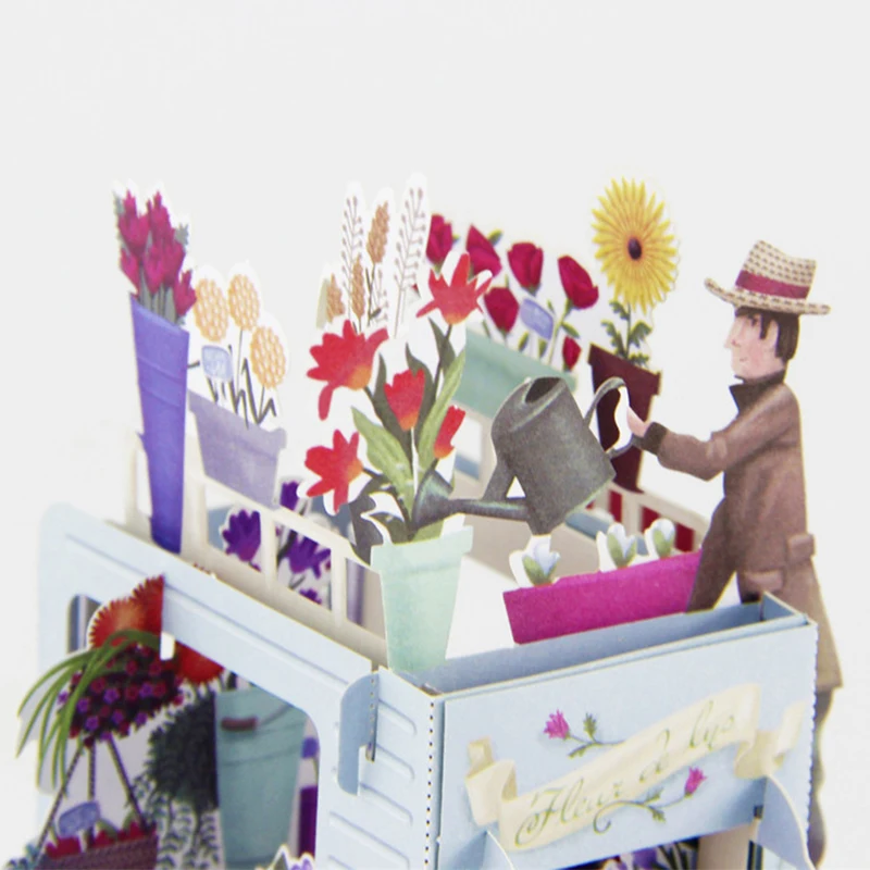 Романтическая открытка на день рождения 3D лазерная всплывающая открытка конверт ручной работы открытка полый резной цветок поплавок подарки ручной работы