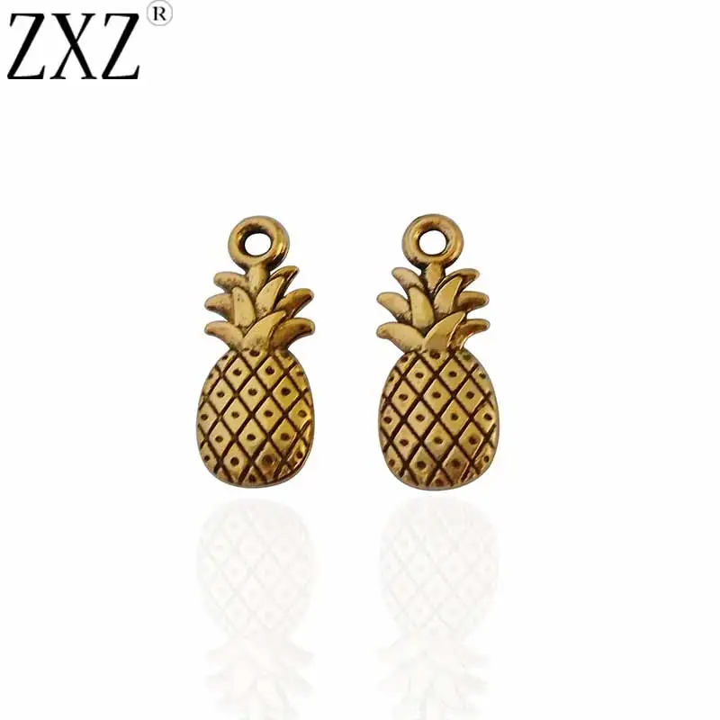 

ZXZ 20pcs Antique Gold Tone Pineapple Charms Pendants 2 Sided for Necklace Bracelet DIY Jewelry Making Findings 20x8mm