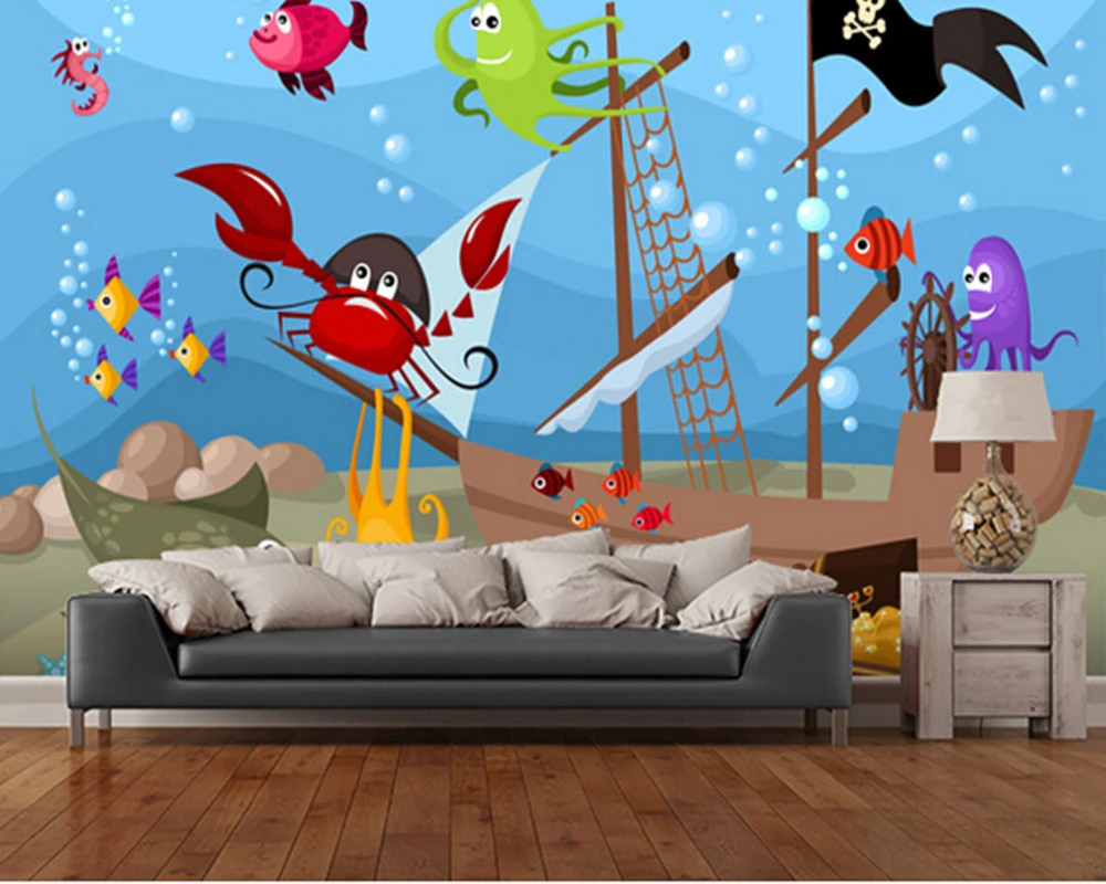 子供のための3d漫画の壁紙 海賊船 リビングルームの背景 Aliexpress
