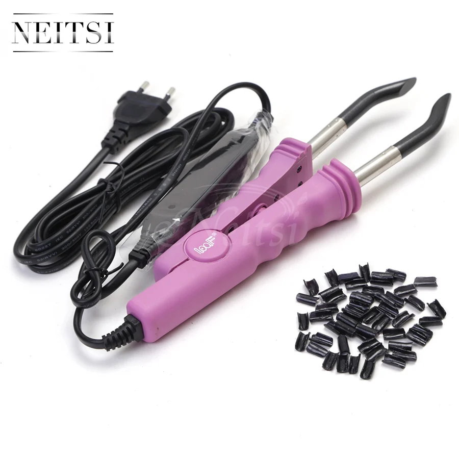 

Neitsi 1PC Euro Plug Adjustable Temperature Hair Connector & 50pcs U-Shaped Keratin Glue Nail Tips One Set Hair Extensions Tools