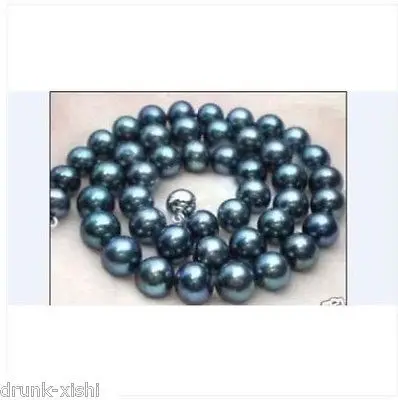 

FREE SHIPPING HOT sell new Style >>>> classic 18"10-11MM AAA++ TAHITIAN BLACK BLUE PEARL NECKLACE