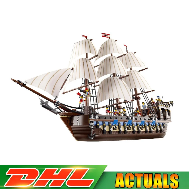 

2018 Compatible LegoINGLY 10210 Pirate Ship Warships Model Building Kits Block Briks Educational Toys Creative Gifts