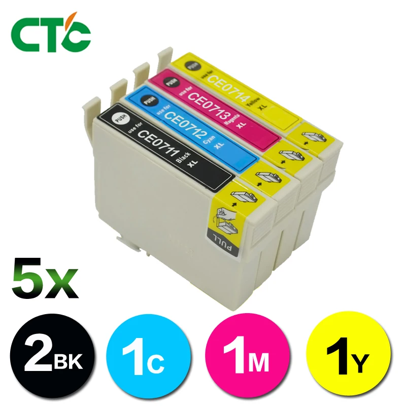 

5pcs Compatible T0715 ink cartridges for Epson stylus S20 SX200 S21 SX210 SX215 SX218 SX410 SX415 SX110 SX115 BX31F printer