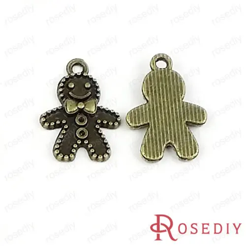 

Wholesale 18*13mm Antique Bronze Gingerbread man Alloy Pendants Diy Jewelry Accessories 100g Roughly 95~98 Pieces(JM6388)