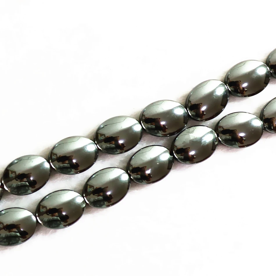 Newly black magnetic hematite stone 10x14mm 13x18mm oval loose beads
