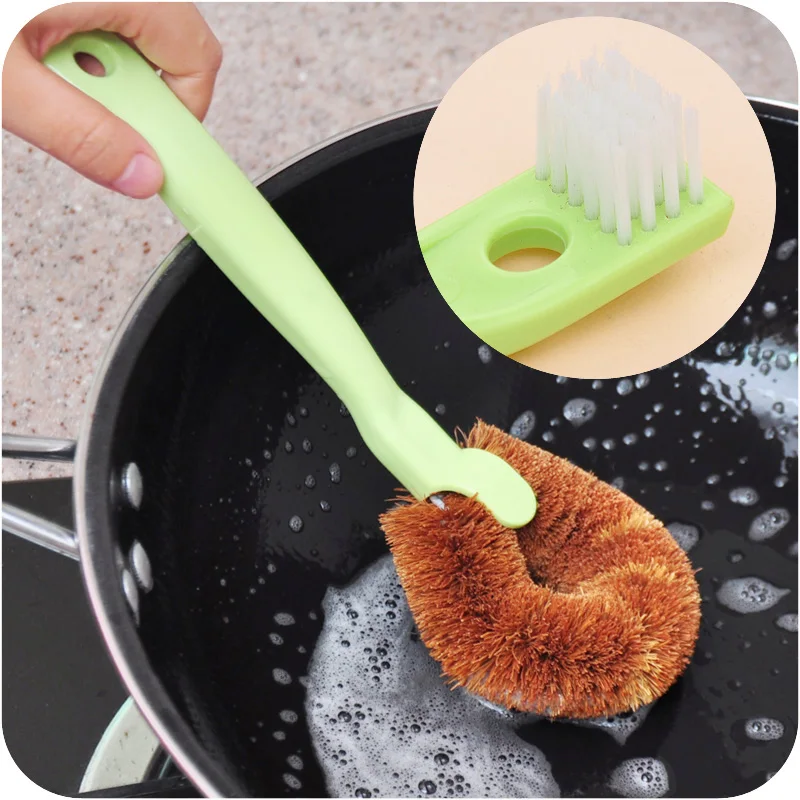 Long Handle Magic Dish Bowl Cleaning Brushes Scouring Pad Pot Pan Wash
