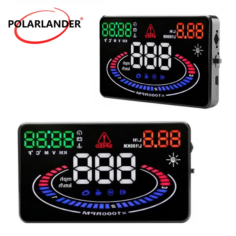 

Auto Projector Car OBD II Driving Over Speed Alarm Reflection HUD Head Up Display GPS E300 OBD2 Interface 5.5 Inch Screen