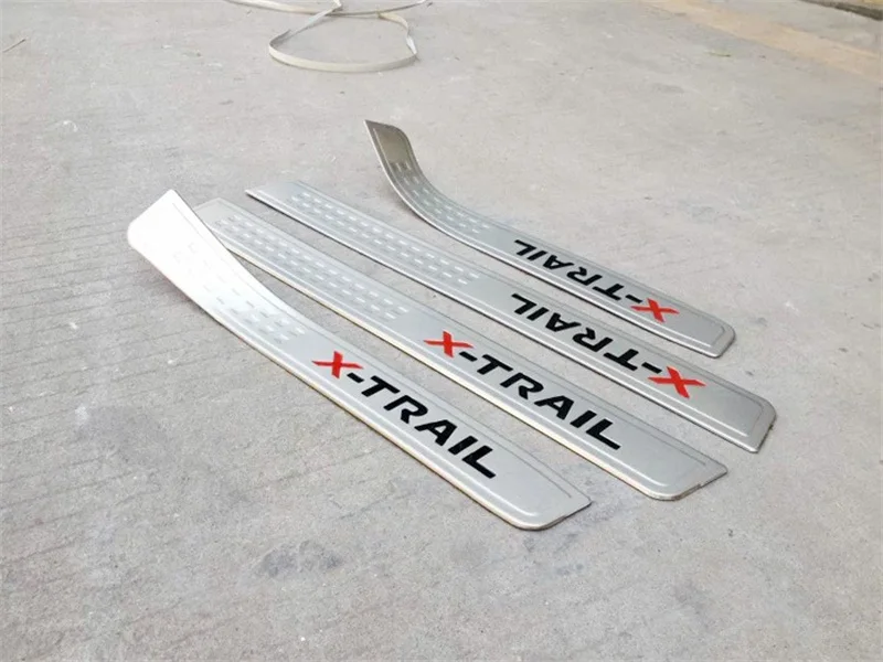 Pegatinas de puerta de ABAIWAI con tapa de puerta de logotipo negro rojo para Nissan x-trail Guard partes de interiores de coche estilo de accesorios