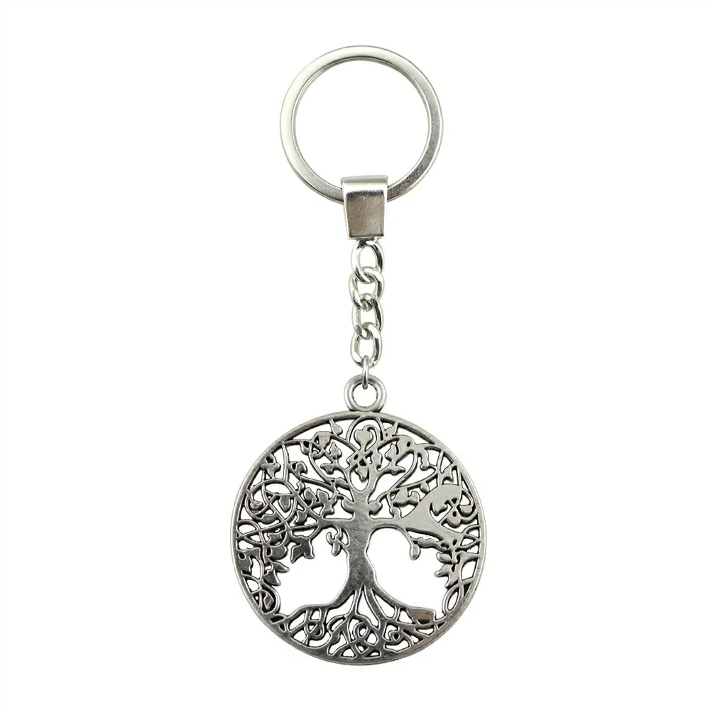 Keyring Tree Of Life Keychain 40x35mm Antique Silver Tree Of Life Key