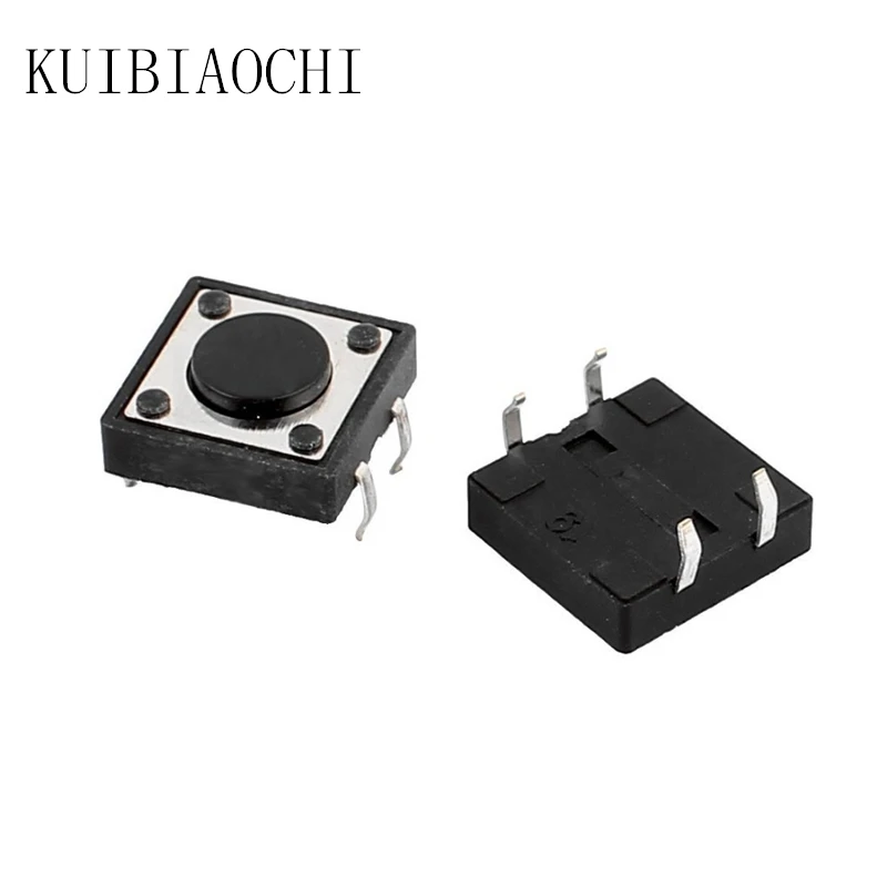 50pcs/lot Tactile Tact Push Button Switch DIP Momentary 4 pin 12mm x 12mm x 4.3mm 12*12*4.3H DIP