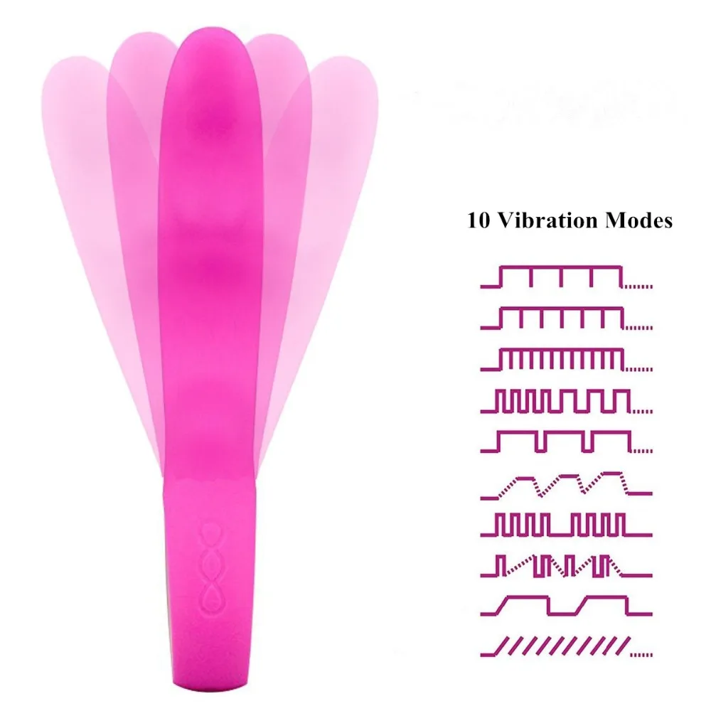 Live4Cool 10 Speed Vibrator Silicone Dildo G Spot Female Cordless Wand Electric Massager USB Waterproof IPX-6 Sex Toys for Women (6)