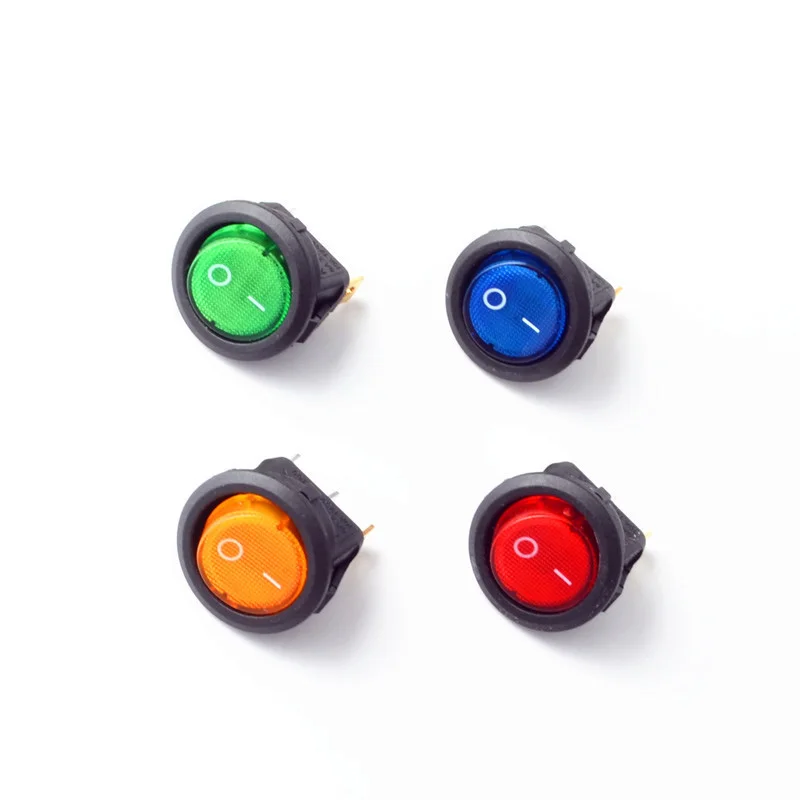 

5PCS On/Off illuminuted Round Rocker Switch with lamp 12V 220V